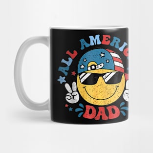 All American Dad 4th Of July Dad Smile Face Fathers Day Mug